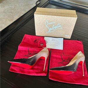 Christian Louboutin Black-Nude Patent Leather Heels